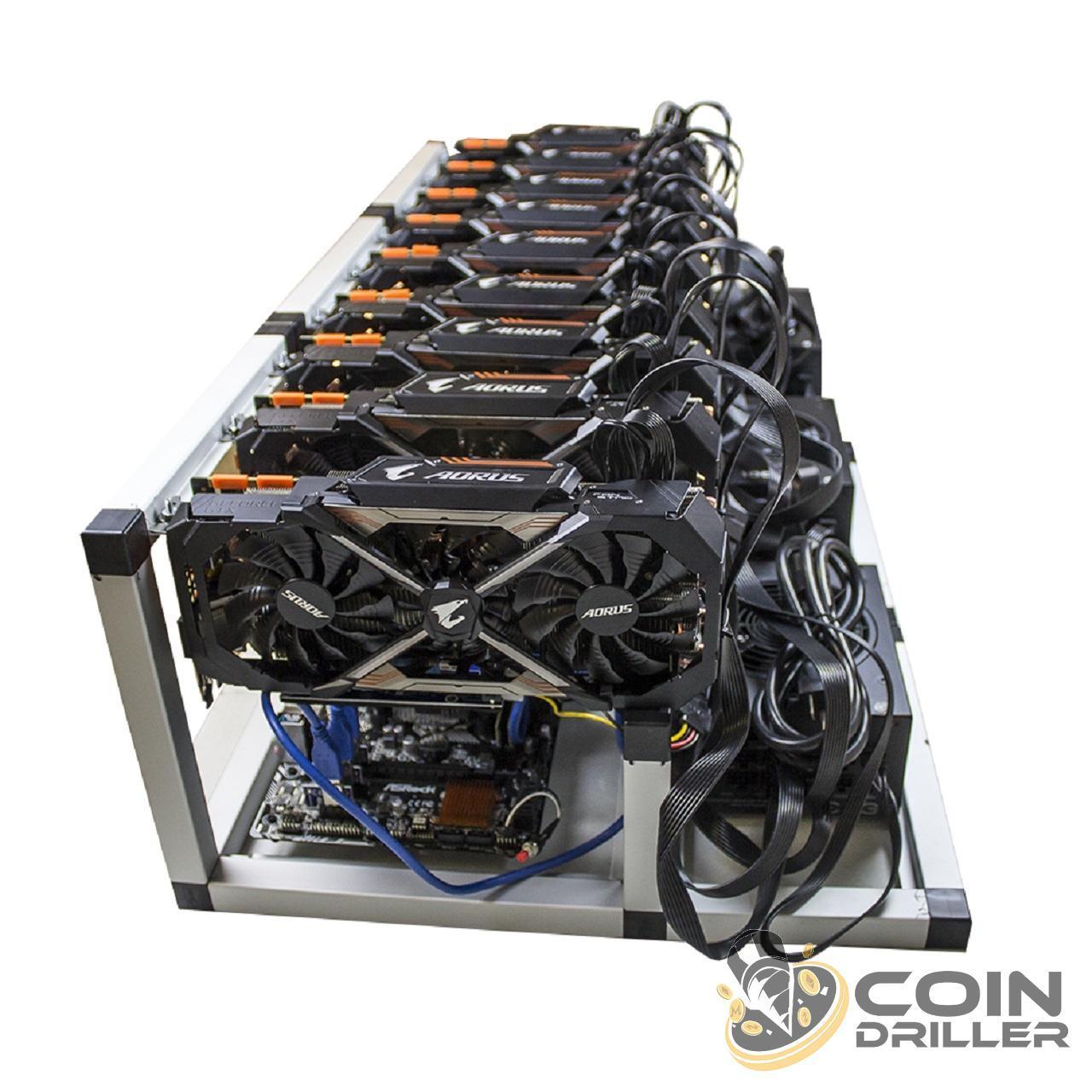 CoinDriller Zcash GPU Mining Rig 6750 Sol/s 360 MH/s 9x GTX1080TI Crypto Miner