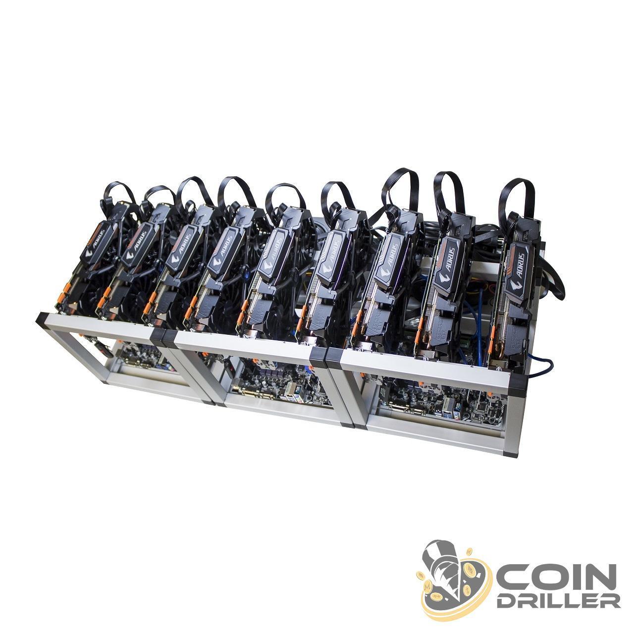 CoinDriller Zcash GPU Mining Rig 6750 Sol/s 360 MH/s 9x GTX1080TI Crypto Miner