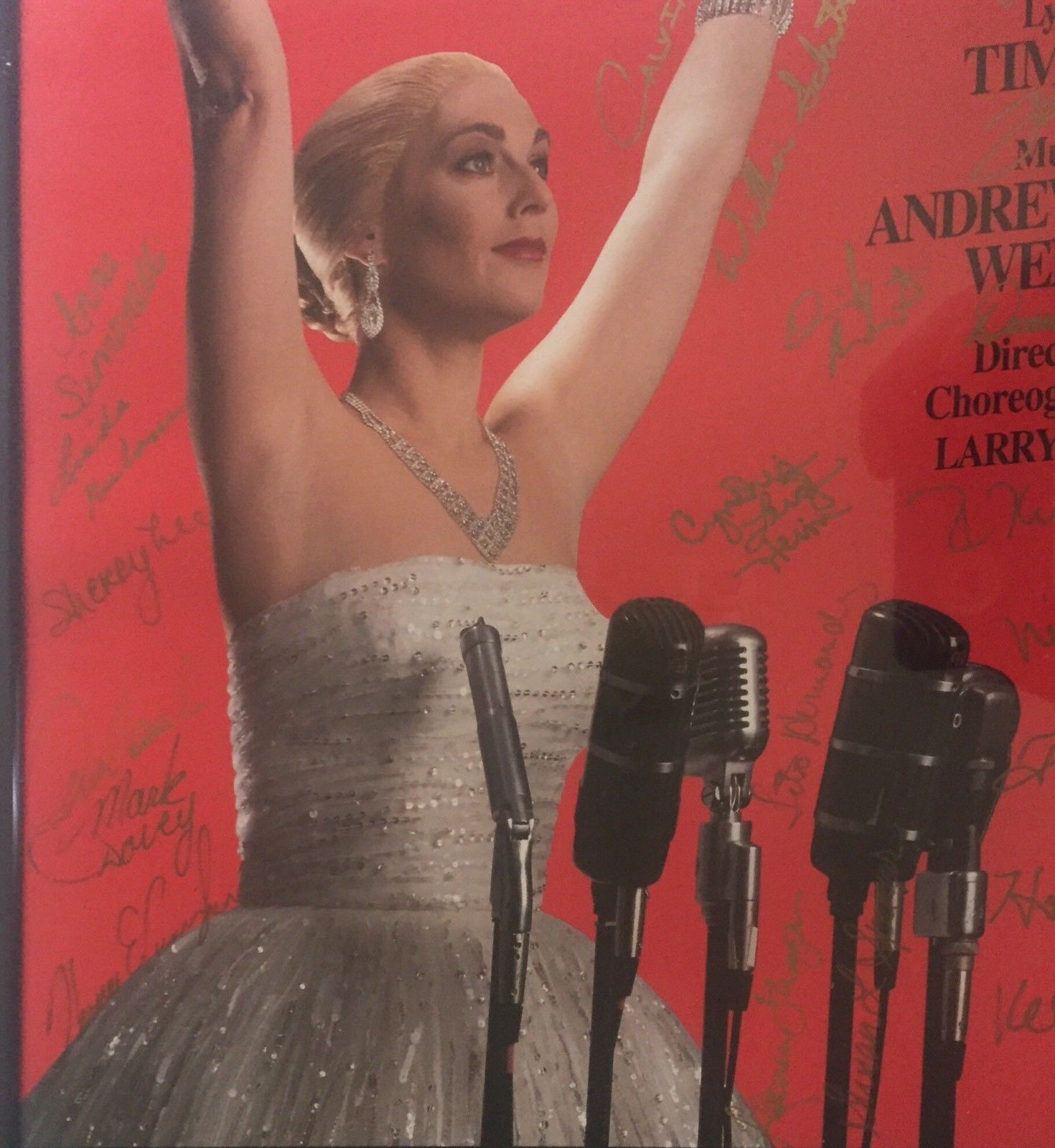 Original 22"x 14" 1993 EVITA  Broadway Autographed By Cast Poster