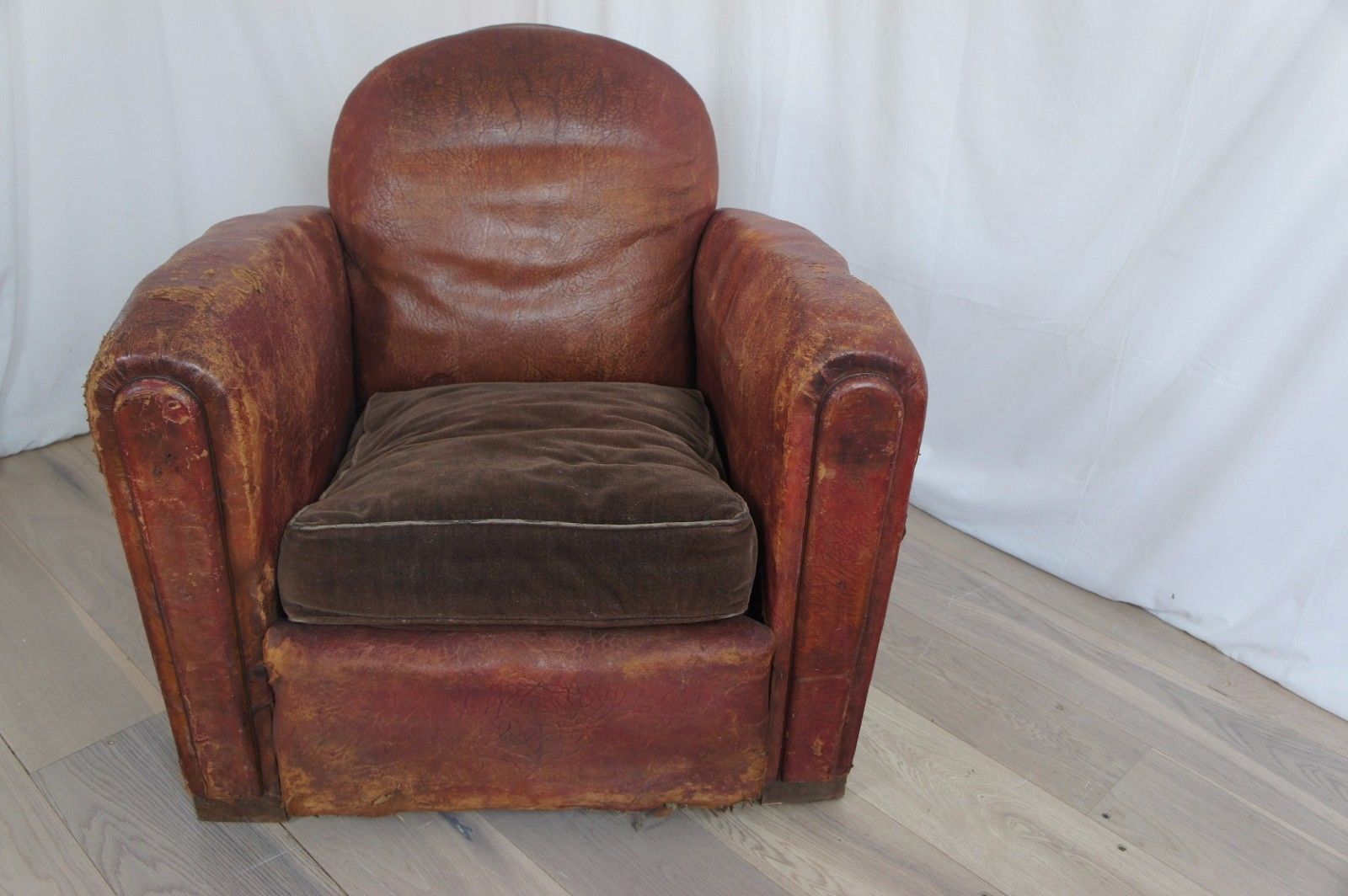 Vintage French Leather Club Chair