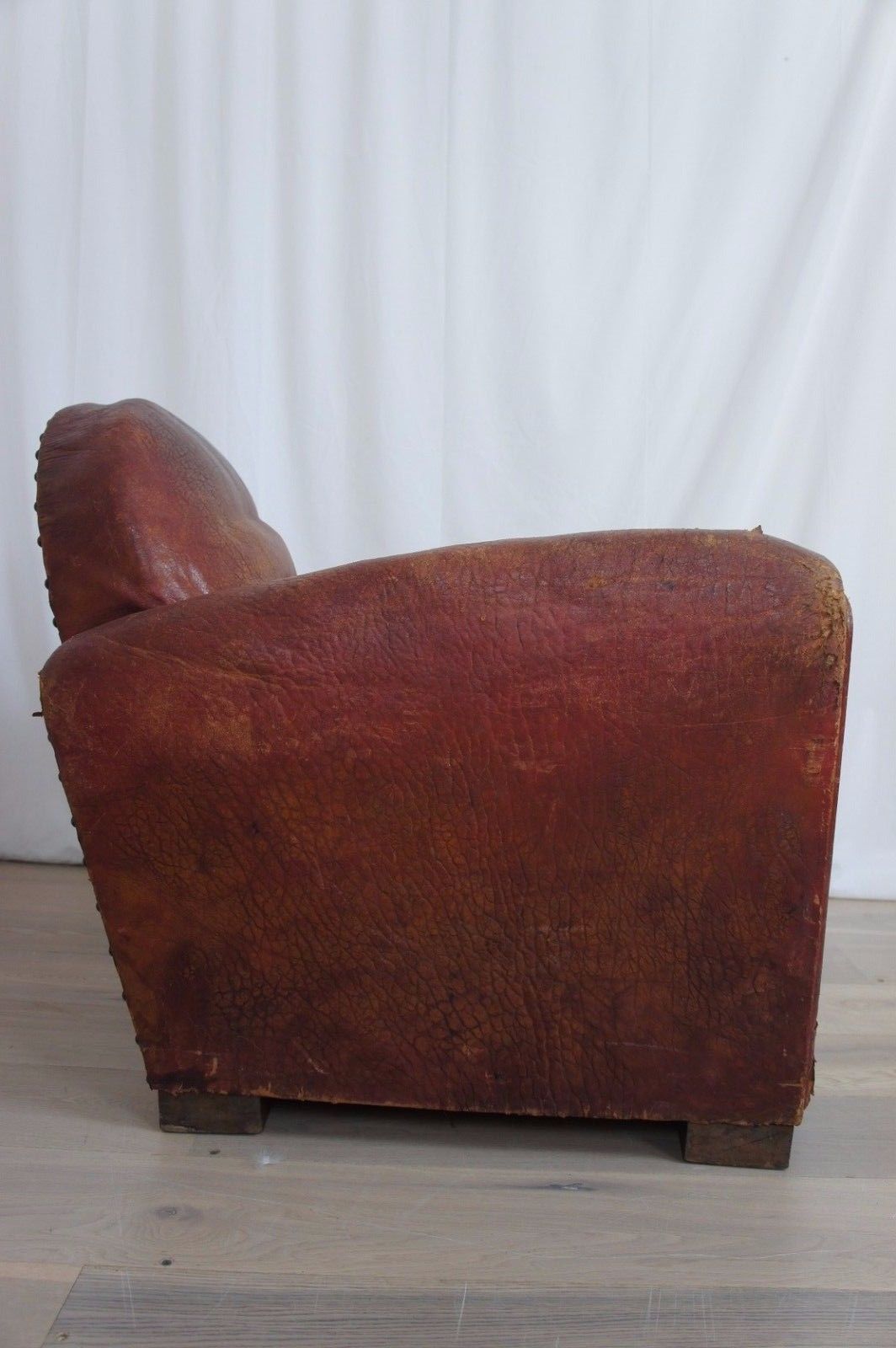 Vintage French Leather Club Chair