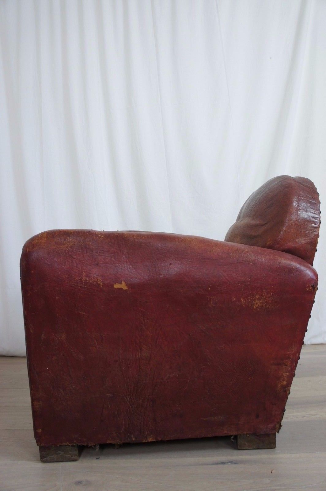 Vintage French Leather Club Chair