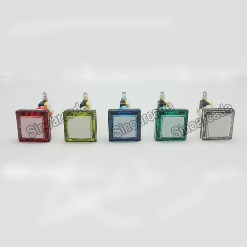 5pcs of Arcade Square Illuminated LED Push Button with Micro-switch for Jamma