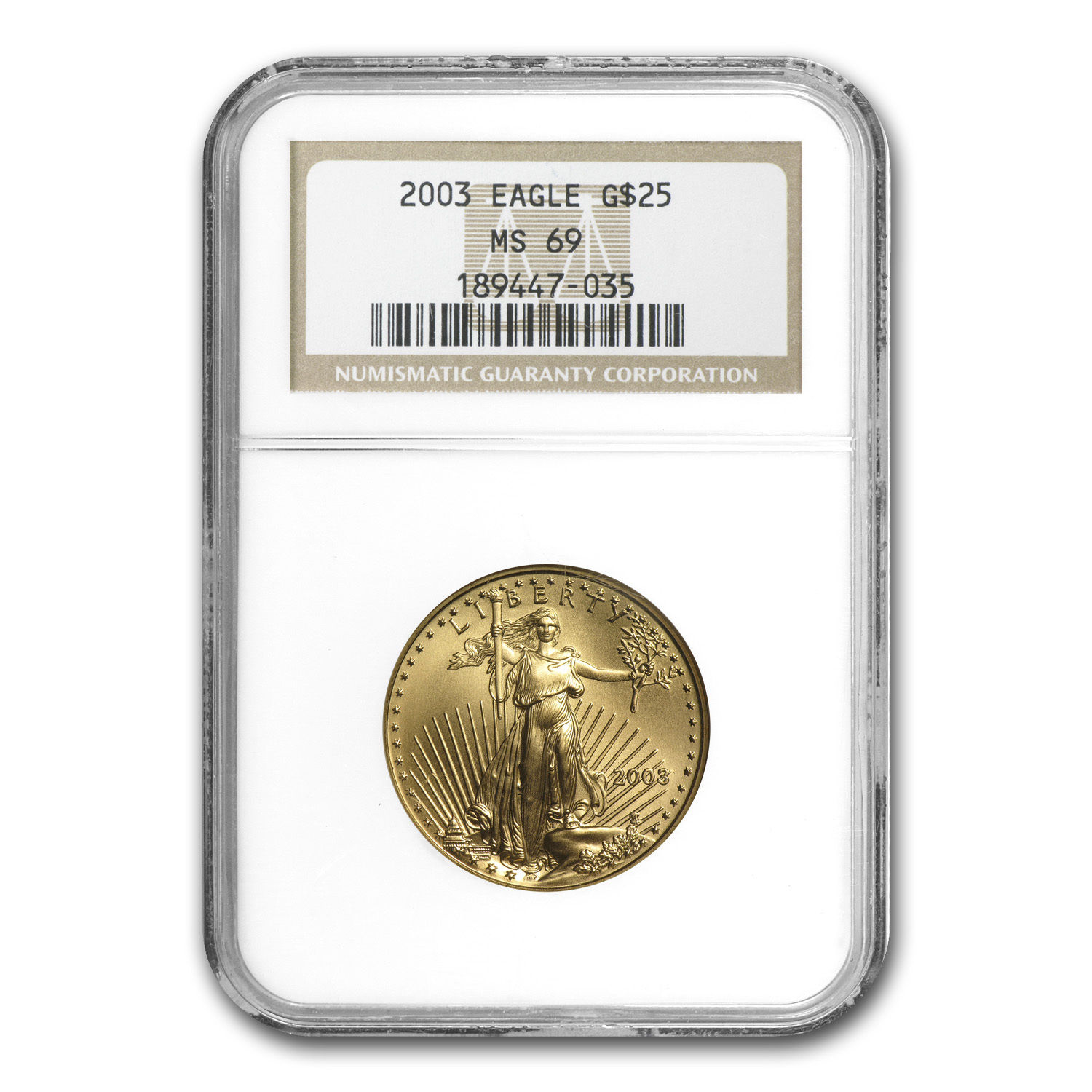 1/2 oz Gold American Eagle MS-69 NGC (Random Year) - SKU #83498
