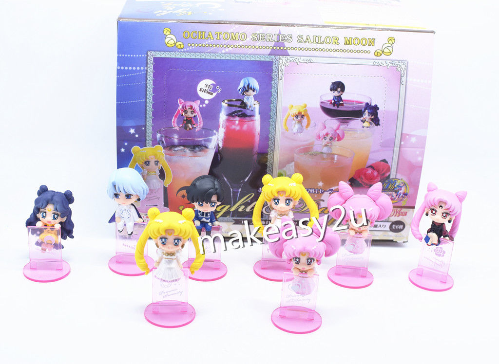 Anime Sailor Moon Ochatomo Series Night & Day Set 8 Figure New in Box