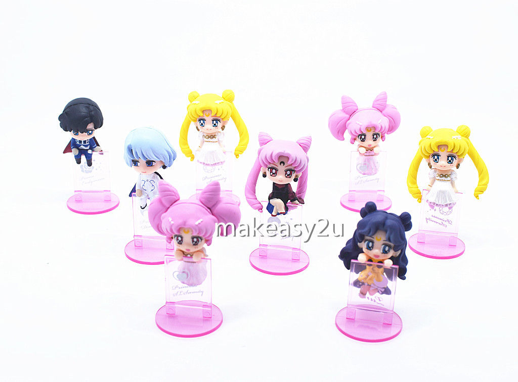 Anime Sailor Moon Ochatomo Series Night & Day Set 8 Figure New in Box