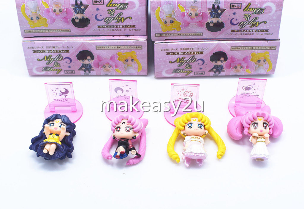 Anime Sailor Moon Ochatomo Series Night & Day Set 8 Figure New in Box