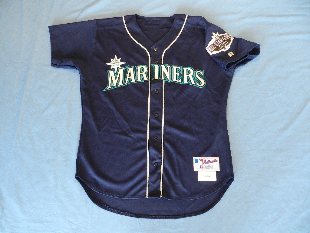 Matt Sinatro 2001 Seattle Mariners game used jersey with All Star Game patch