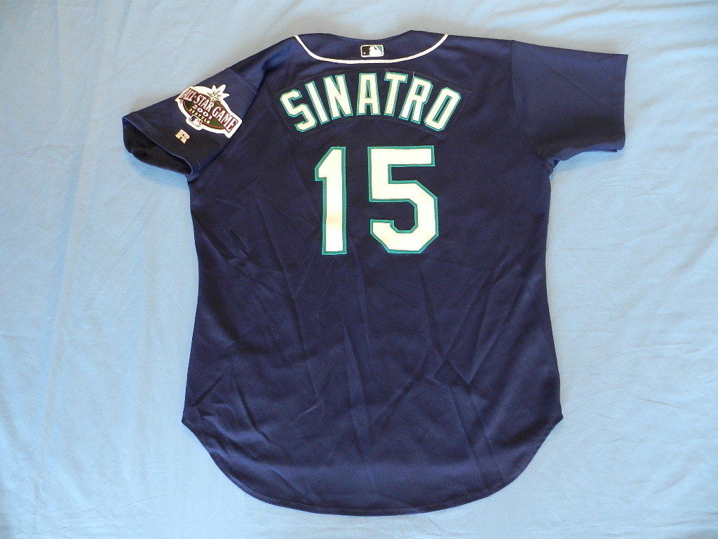 Matt Sinatro 2001 Seattle Mariners game used jersey with All Star Game patch