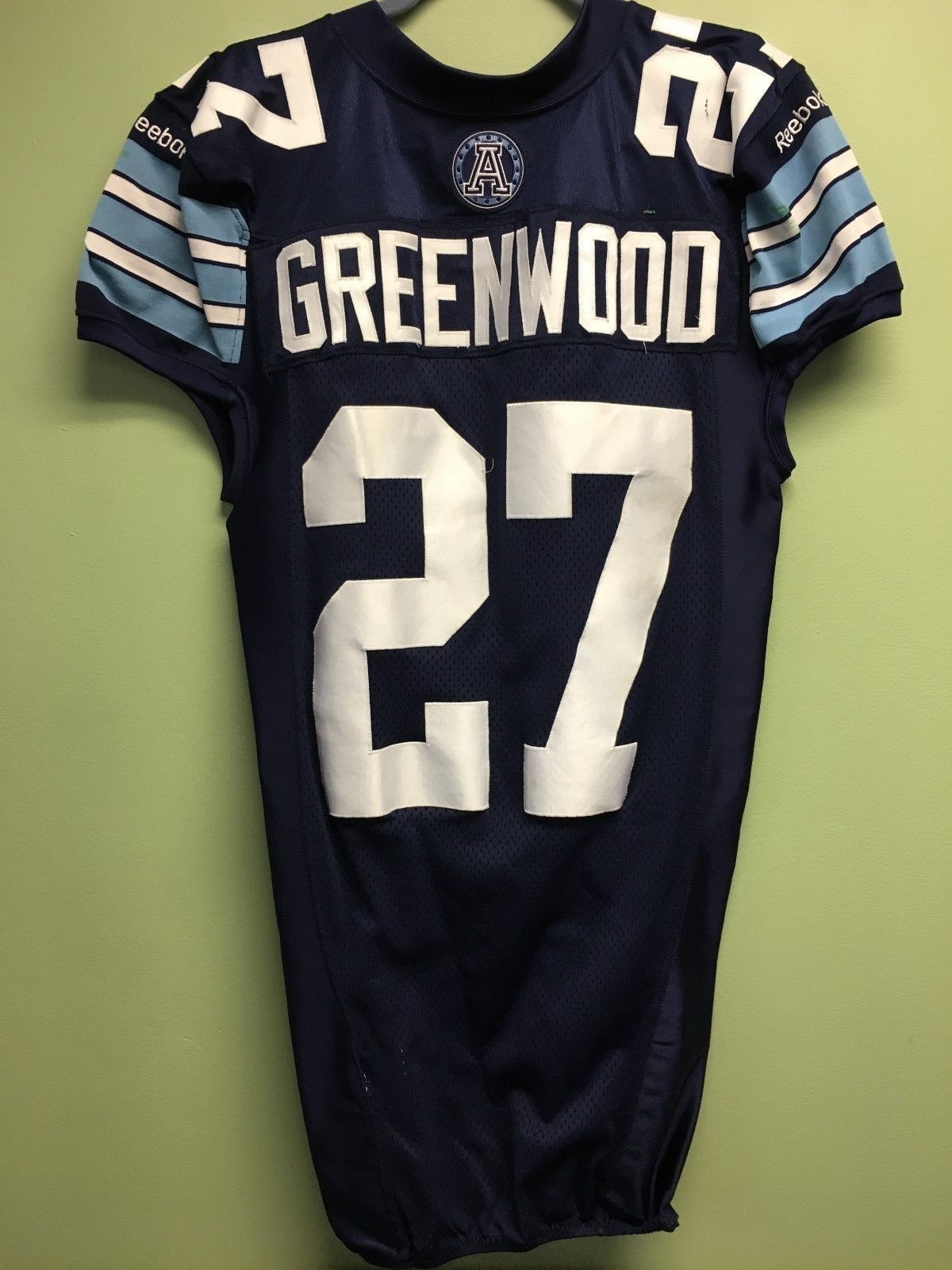 2013 Corey Greenwood Toronto Argonauts Authentic GAME USED CFL Football Jersey