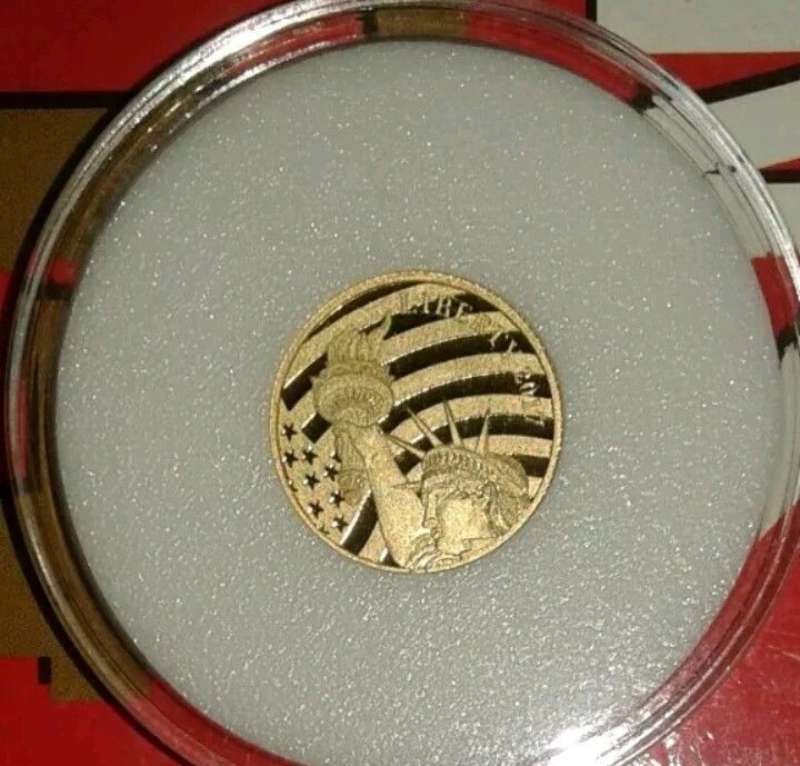 2017 Cook Island $5.00 1/10 oz .24 Pure Gold Statue Of Liberty Sealed Coin DMPL