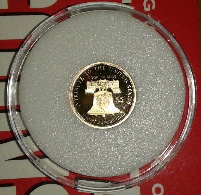 2017 Cook Island $5.00 1/10 oz .24 Pure Gold Statue Of Liberty Sealed Coin DMPL