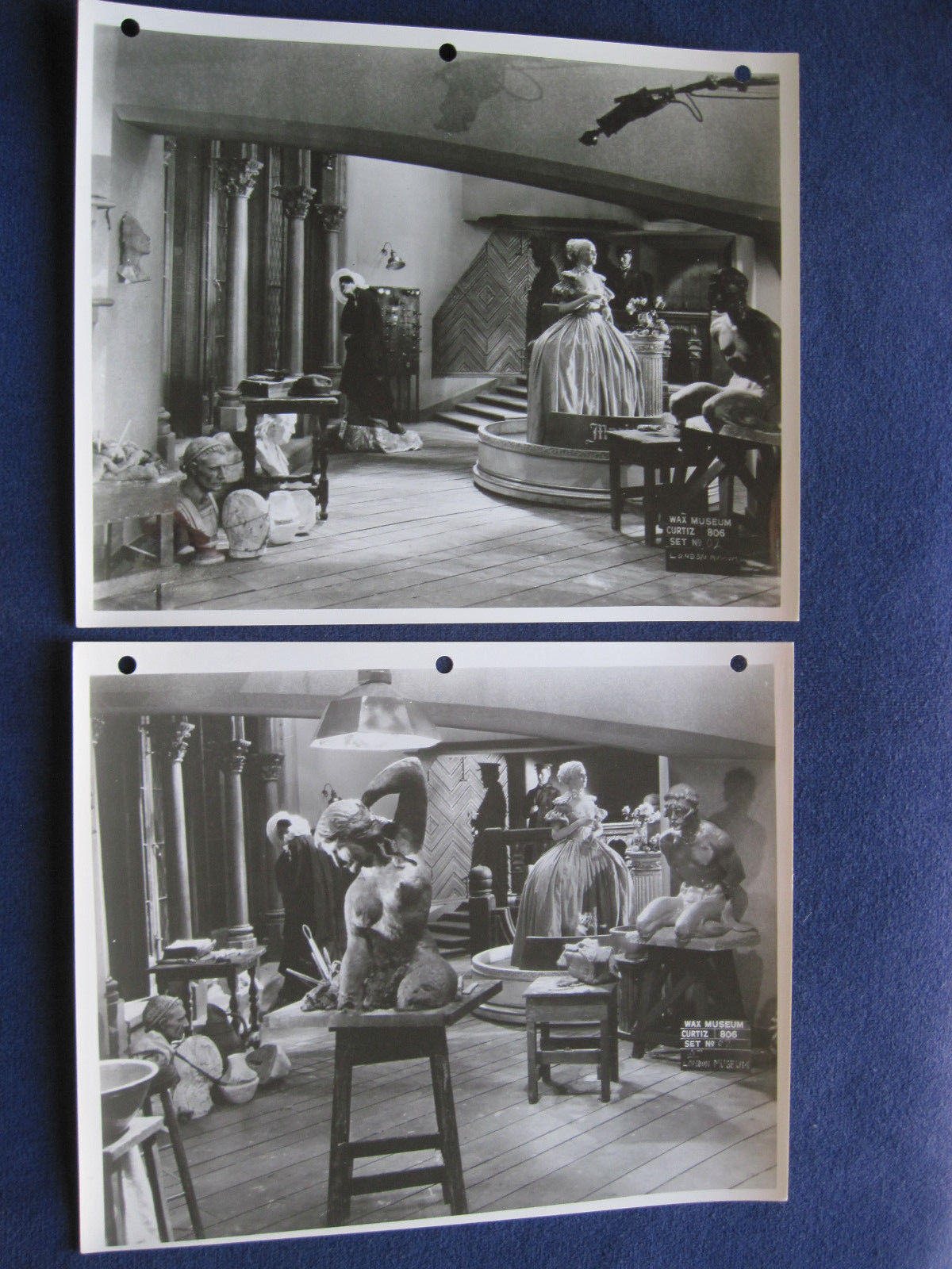 11 ORIGINAL SET STILL PHOTOS - MICHAEL CURTIZ Film - MYSTERY OF THE WAX MUSEUM