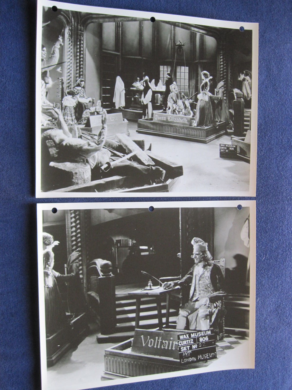 11 ORIGINAL SET STILL PHOTOS - MICHAEL CURTIZ Film - MYSTERY OF THE WAX MUSEUM