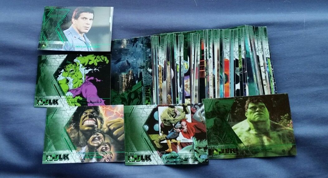 Complete full set of 81 incredible hulk 2003 marvel upper deck trading cards