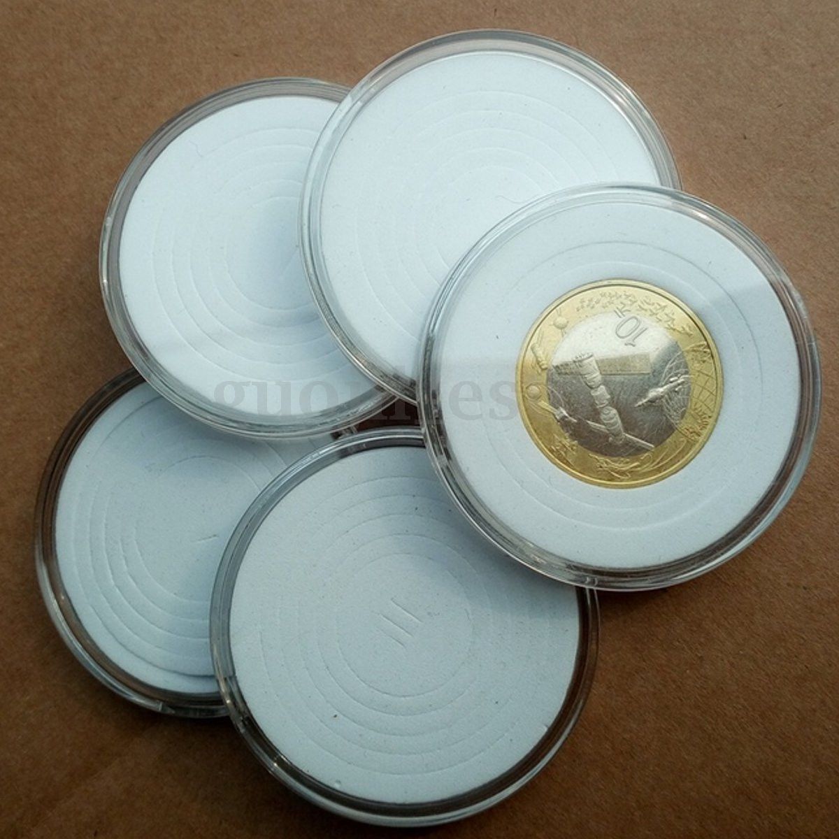 20X 38mm Transparent Round Coins Holder Portable Storage Case Container Display