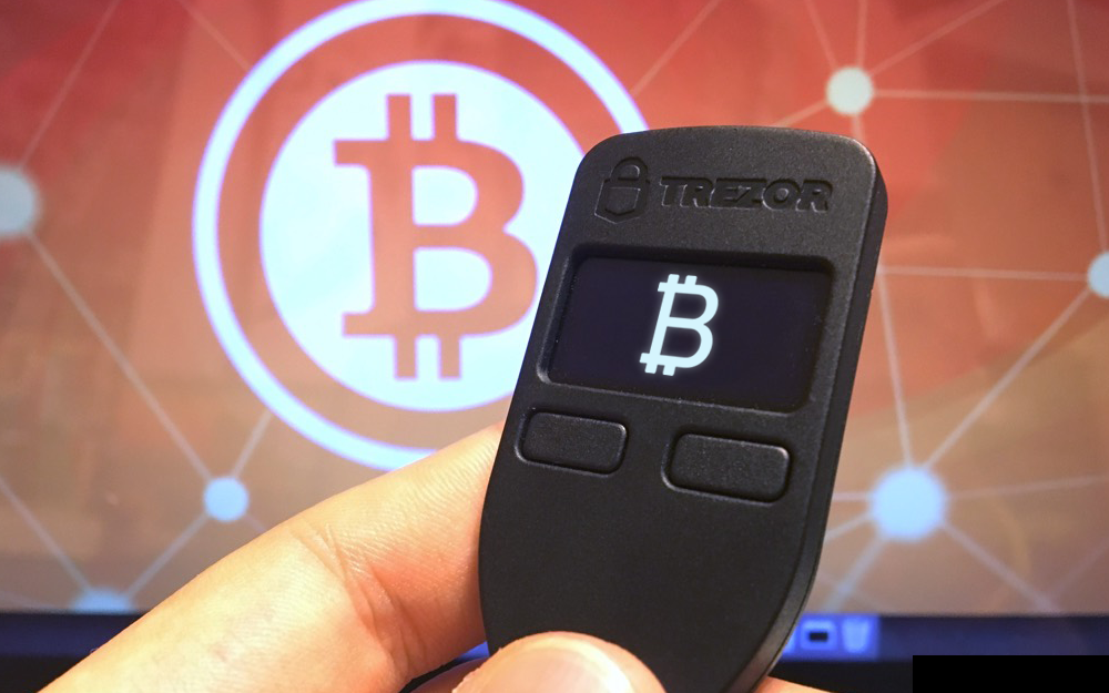 Black Trezor Hardware Wallet for Bitcoin and Cryptocurrency Cold Storage - (New)