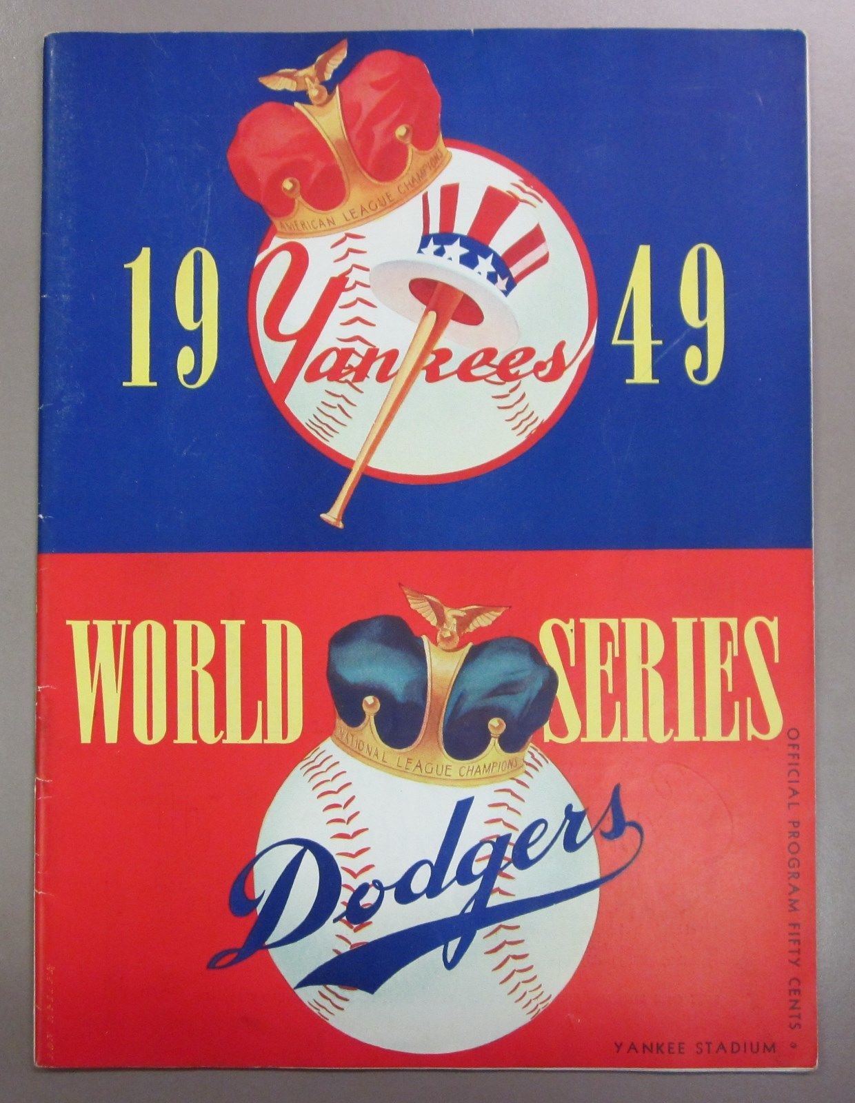 1949 World Series Program New York Yankees vs Brooklyn Dodgers Game 1