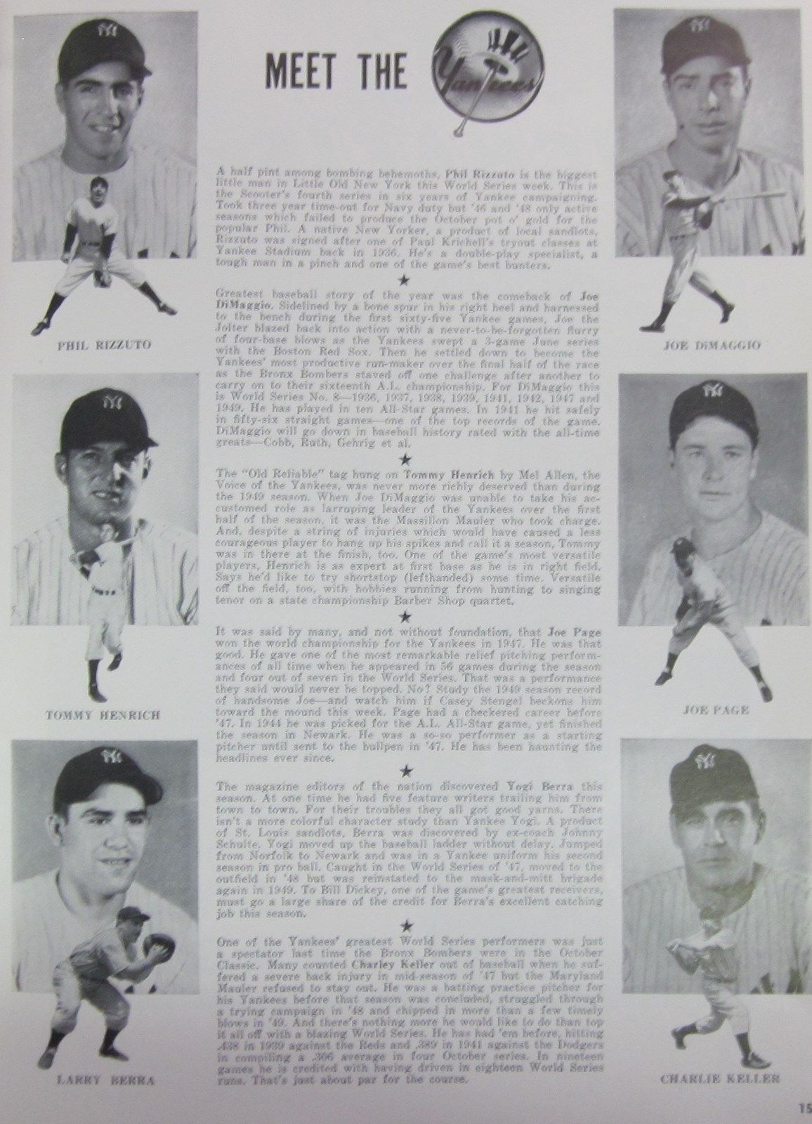 1949 World Series Program New York Yankees vs Brooklyn Dodgers Game 1