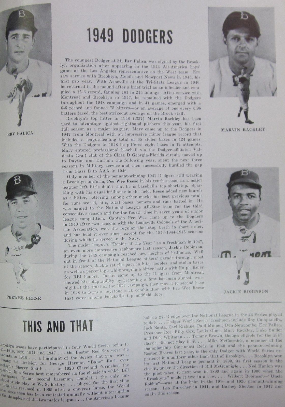 1949 World Series Program New York Yankees vs Brooklyn Dodgers Game 1