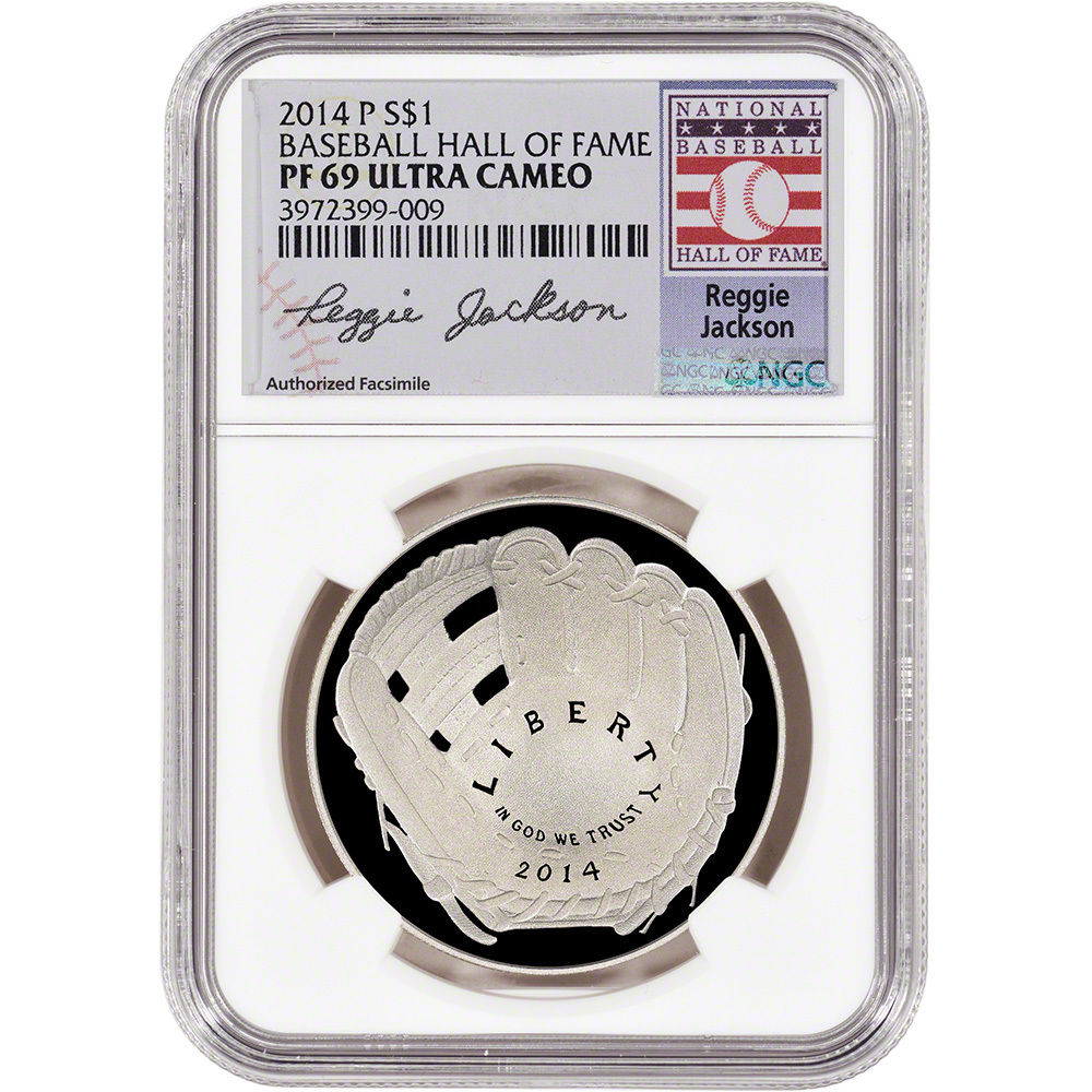 2014-P US Baseball Proof Silver $1 - NGC PF69 - HOF Label - Reggie Jackson