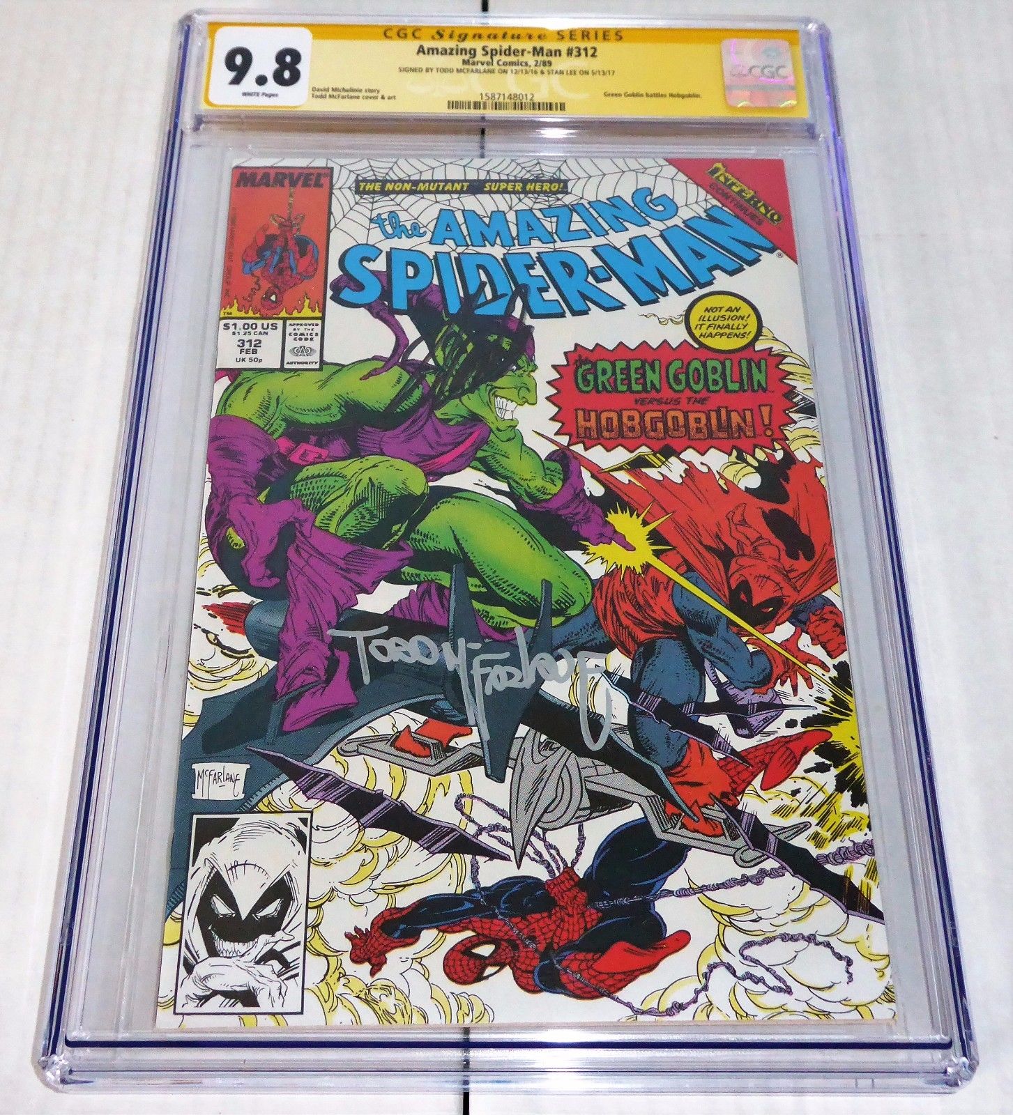 Amazing Spider-Man #312 Dual Signature CGC SS 9.8 TODD MCFARLANE & STAN LEE Book