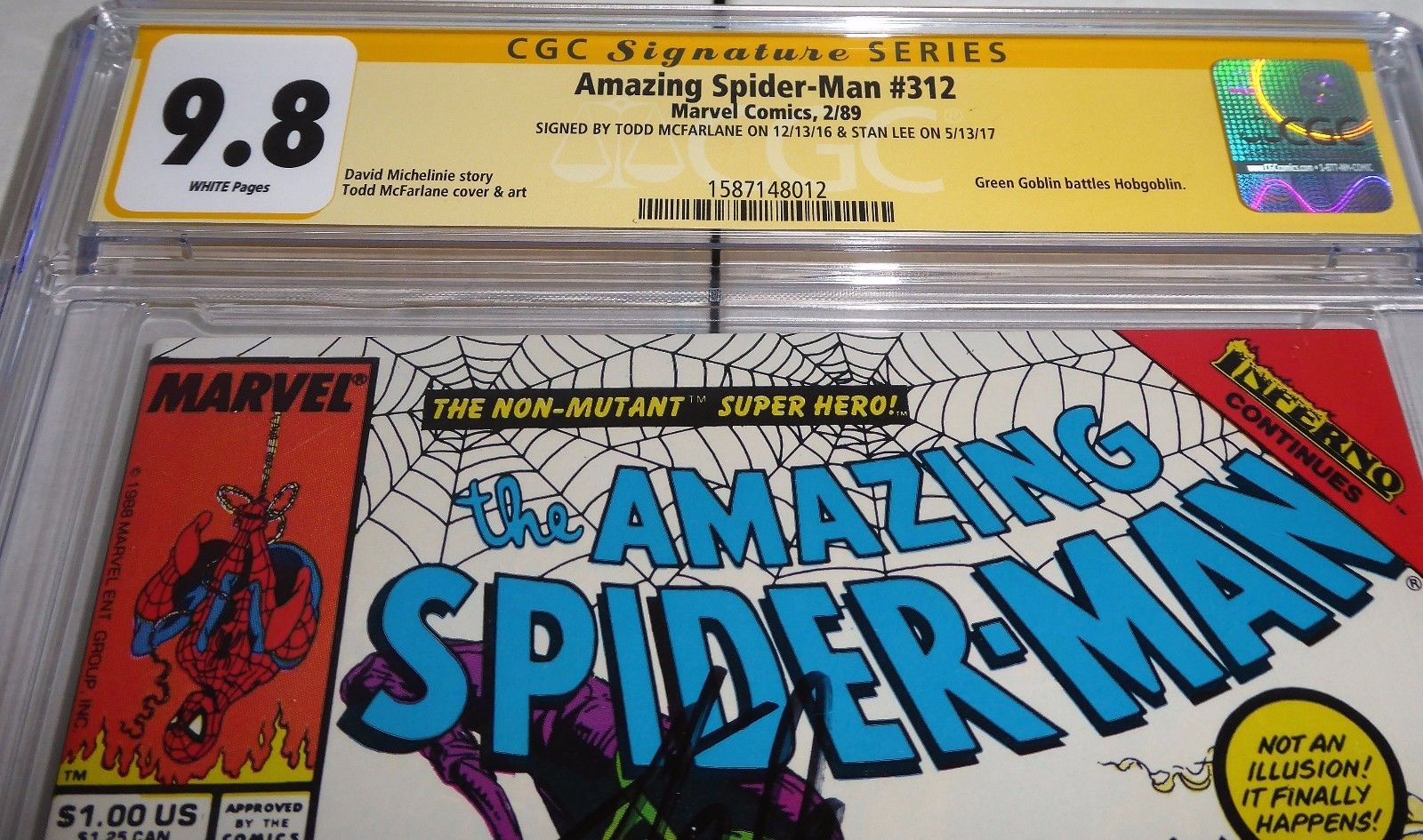 Amazing Spider-Man #312 Dual Signature CGC SS 9.8 TODD MCFARLANE & STAN LEE Book