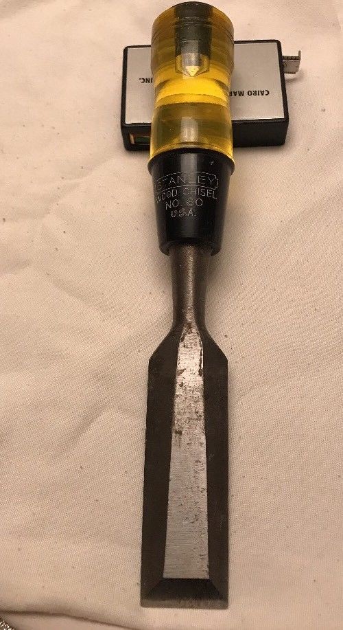 VINTAGE STANLEY No.60 1" BEVELED EDGE WOOD CHISEL WOOD WORKING HAND TOOL  U.S.A.