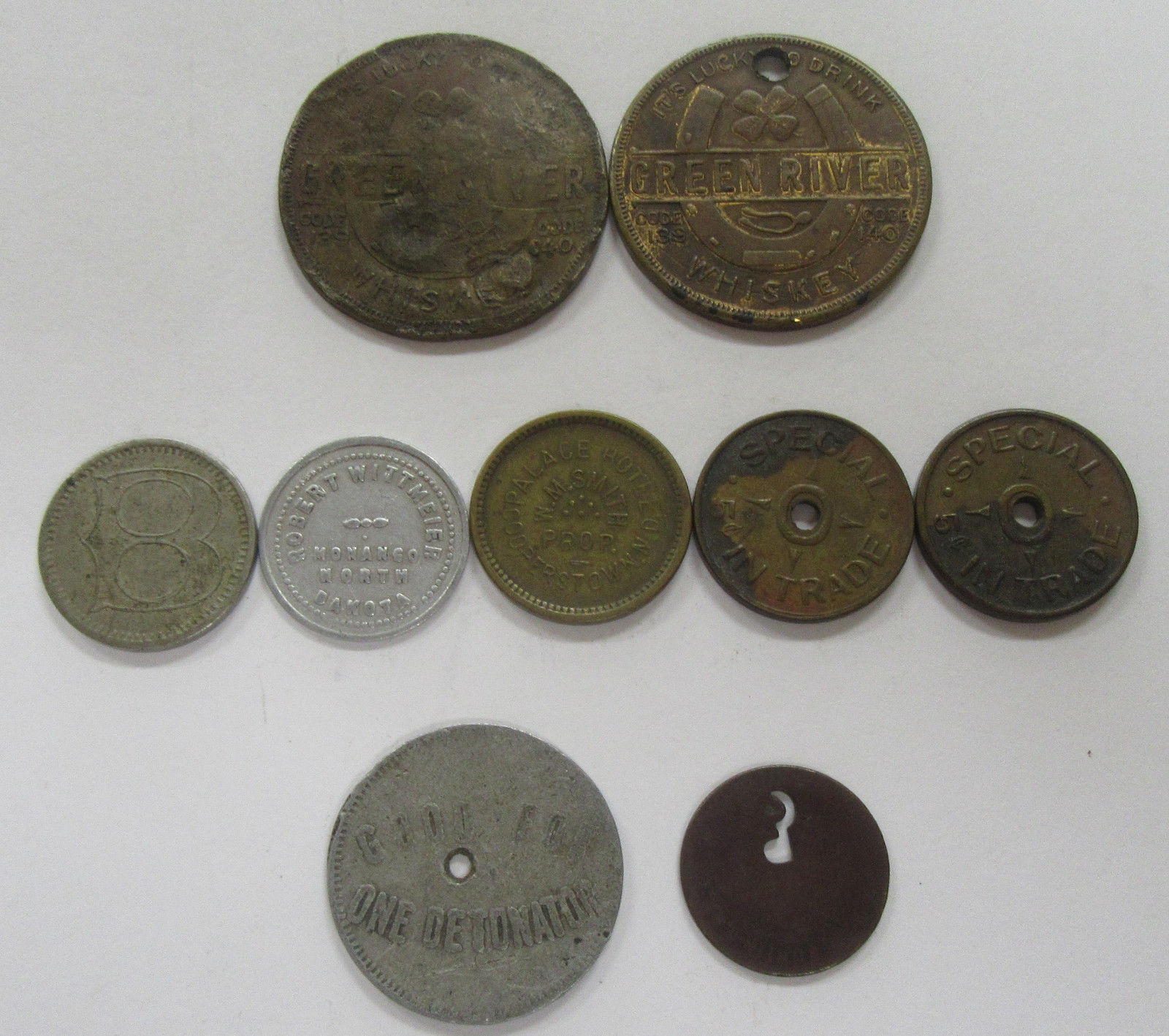 Very Unique Lot of 9 Old Trade Tokens & Highly Collectible Medals!