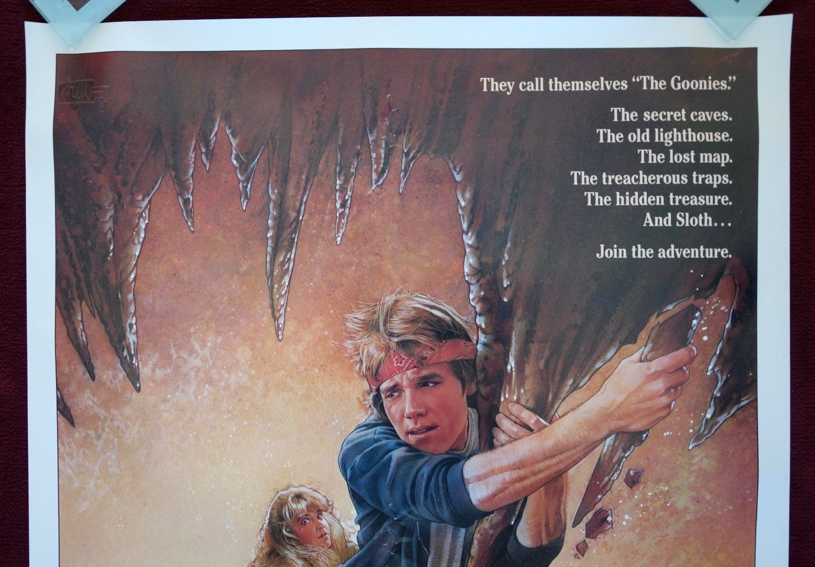 THE GOONIES * ORIGINAL MOVIE POSTER 1985 1SH ROLLED VINTAGE SLOTH