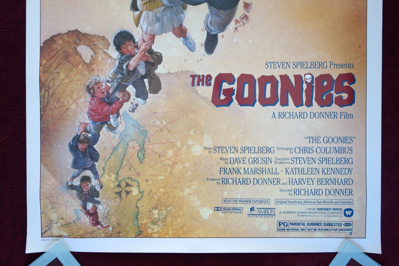 THE GOONIES * ORIGINAL MOVIE POSTER 1985 1SH ROLLED VINTAGE SLOTH