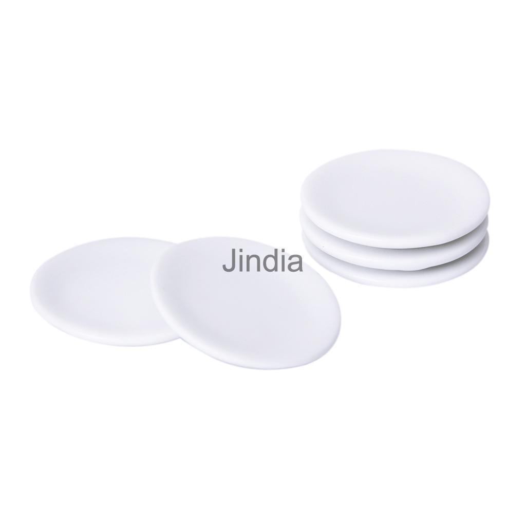 1/12 5pcs Miniature White Porcelain Dish Plate FOR Dolls House Decor