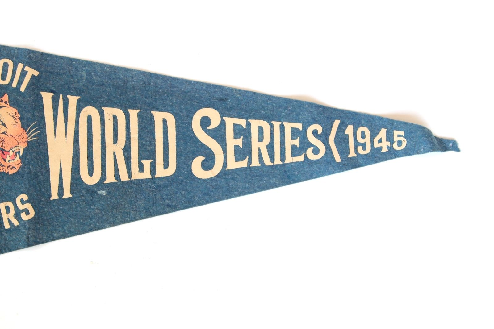 Vintage 1945 Detroit Tigers World Series Blue Baseball Pennant : vs Chicago Cubs