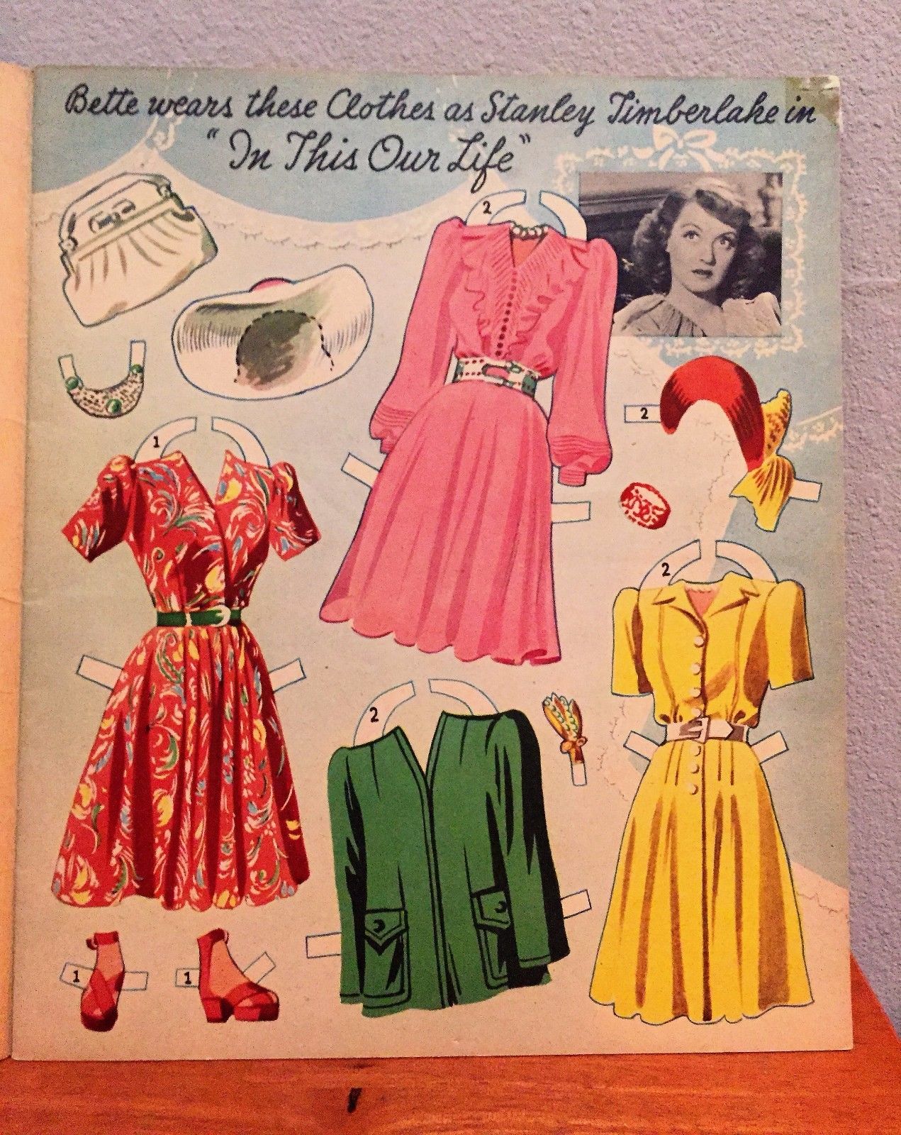 ORIGINAL 1942 Bette Davis - Paper Doll Book UNCUT