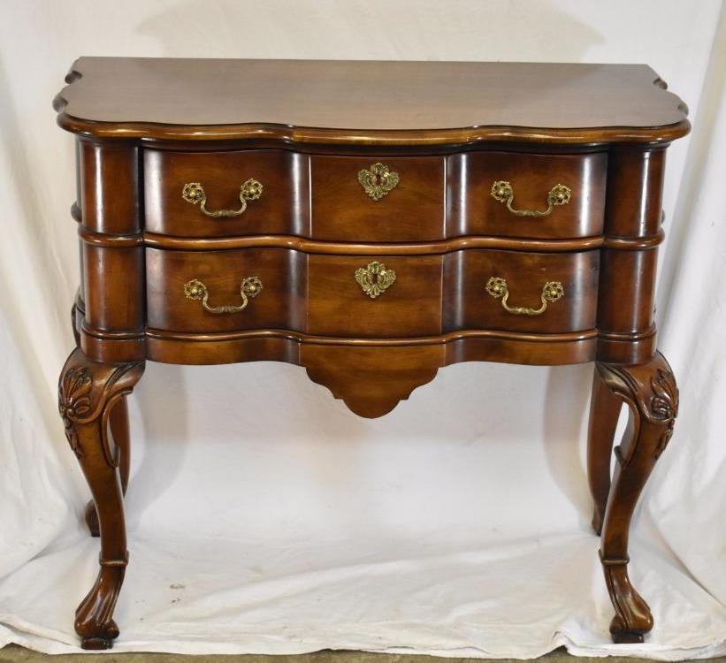 Century Furniture Two Drawer Chippendale Chest with Cabriole Carved Legs