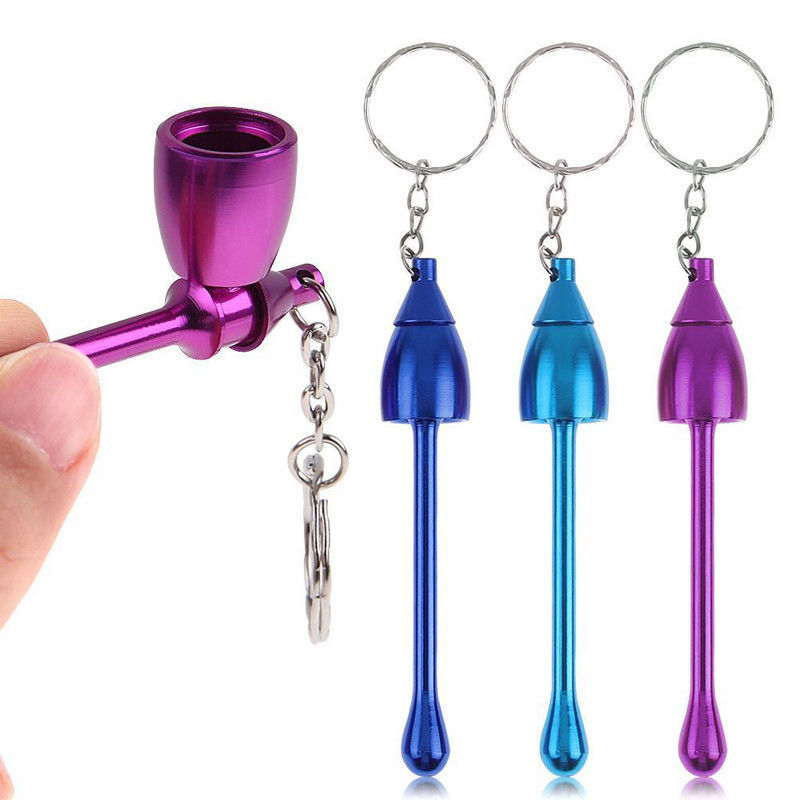 Aluminum Reusable Mushroom Smoking Tobacco Keychain Pipe Gift-FREE SHIP