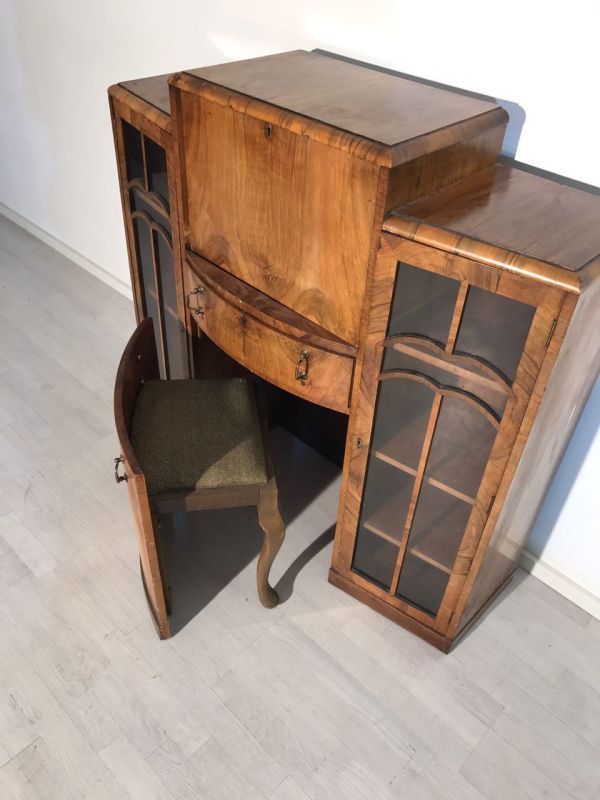 Art Deco Secretary Made of Walnut Wood