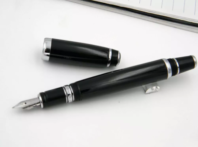 Montblanc Bohemia MB White Star Germany Fountain Pen Black Diamond Silver Clip