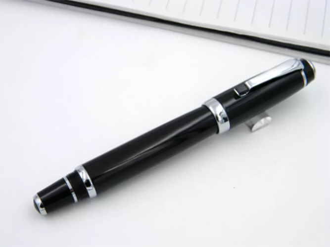 Montblanc Bohemia MB White Star Germany Fountain Pen Black Diamond Silver Clip