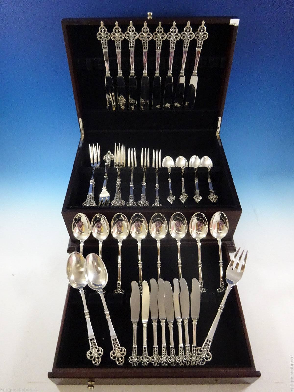 Renaissance by Christofle Sterling Silver Dinner Flatware Service 8 Set 51 Pcs