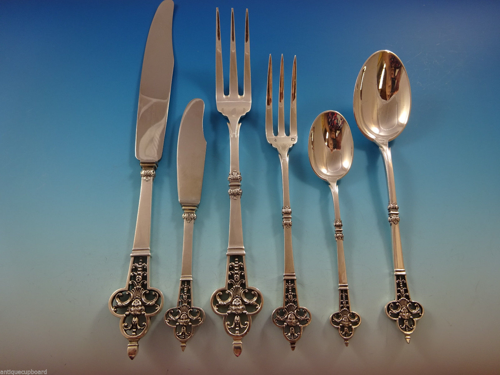 Renaissance by Christofle Sterling Silver Dinner Flatware Service 8 Set 51 Pcs