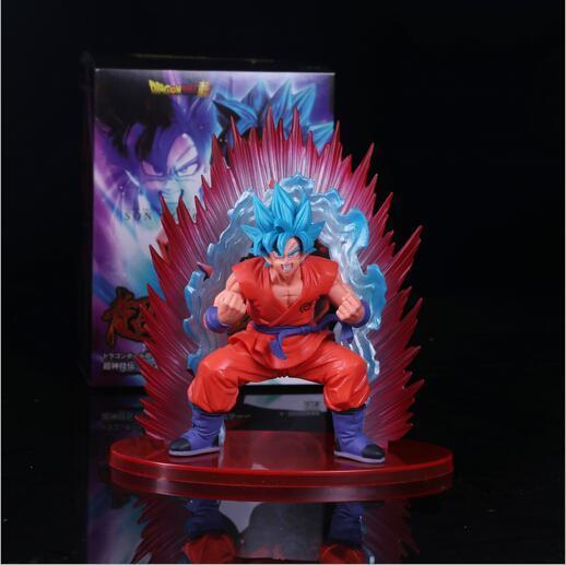 Anime Dragon Ball Super Saiyan Blue Hair Son Goku Statue PVC Figure Model Doll