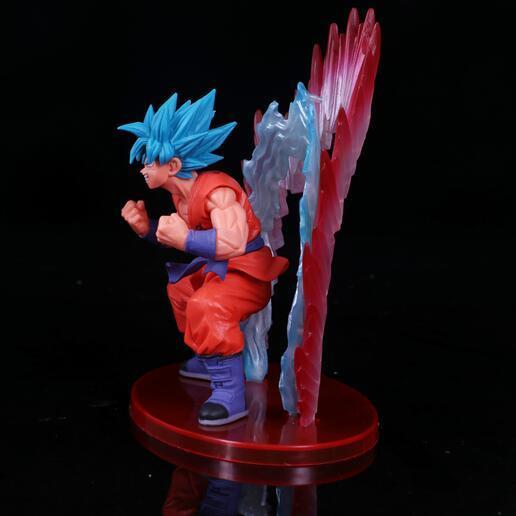 Anime Dragon Ball Super Saiyan Blue Hair Son Goku Statue PVC Figure Model Doll