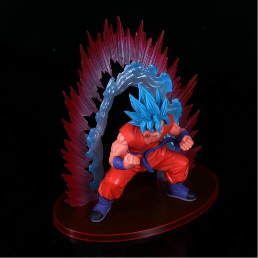 Anime Dragon Ball Super Saiyan Blue Hair Son Goku Statue PVC Figure Model Doll