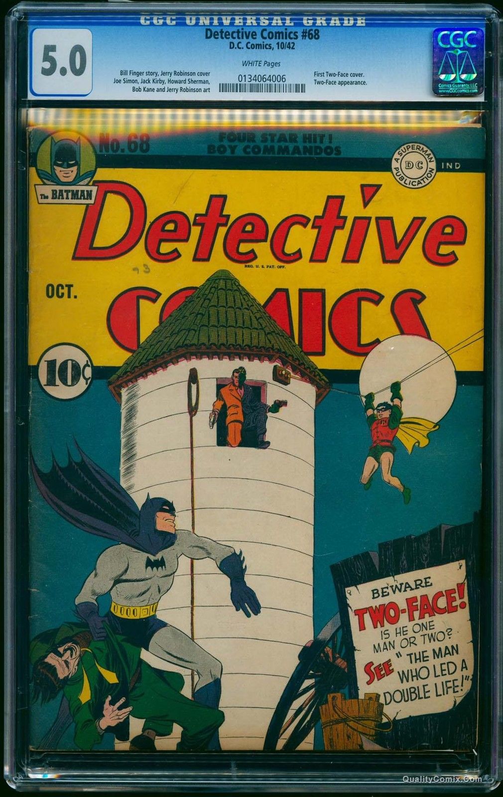 Detective Comics #68 CGC VG/FN 5.0 White   Batman DC