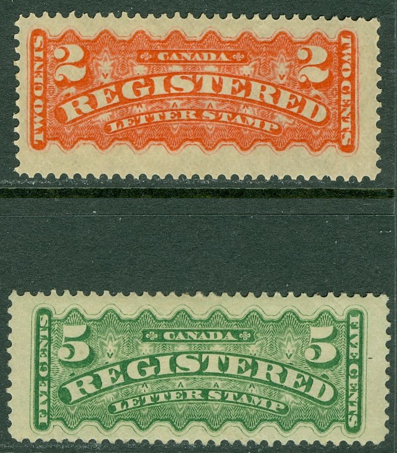 CANADA : 1875-88. Scott #F1-2 Both stamps Fresh & VF Mint OGH. Catalog $265.00.