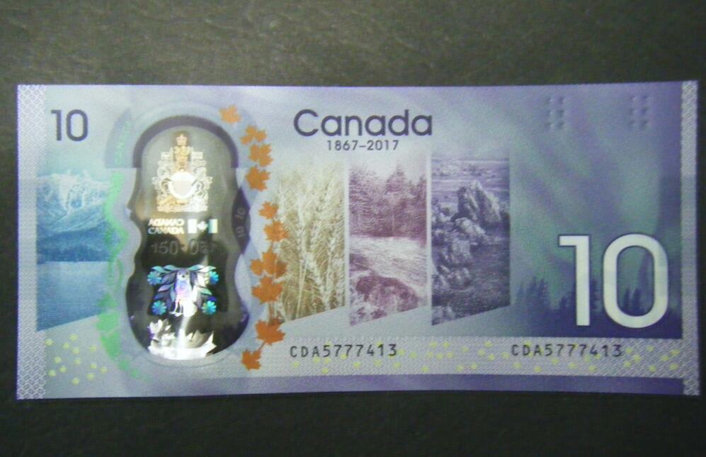 Canada 150th Anniversary $10 GEM UNC new polymer paper money Bank Note bill