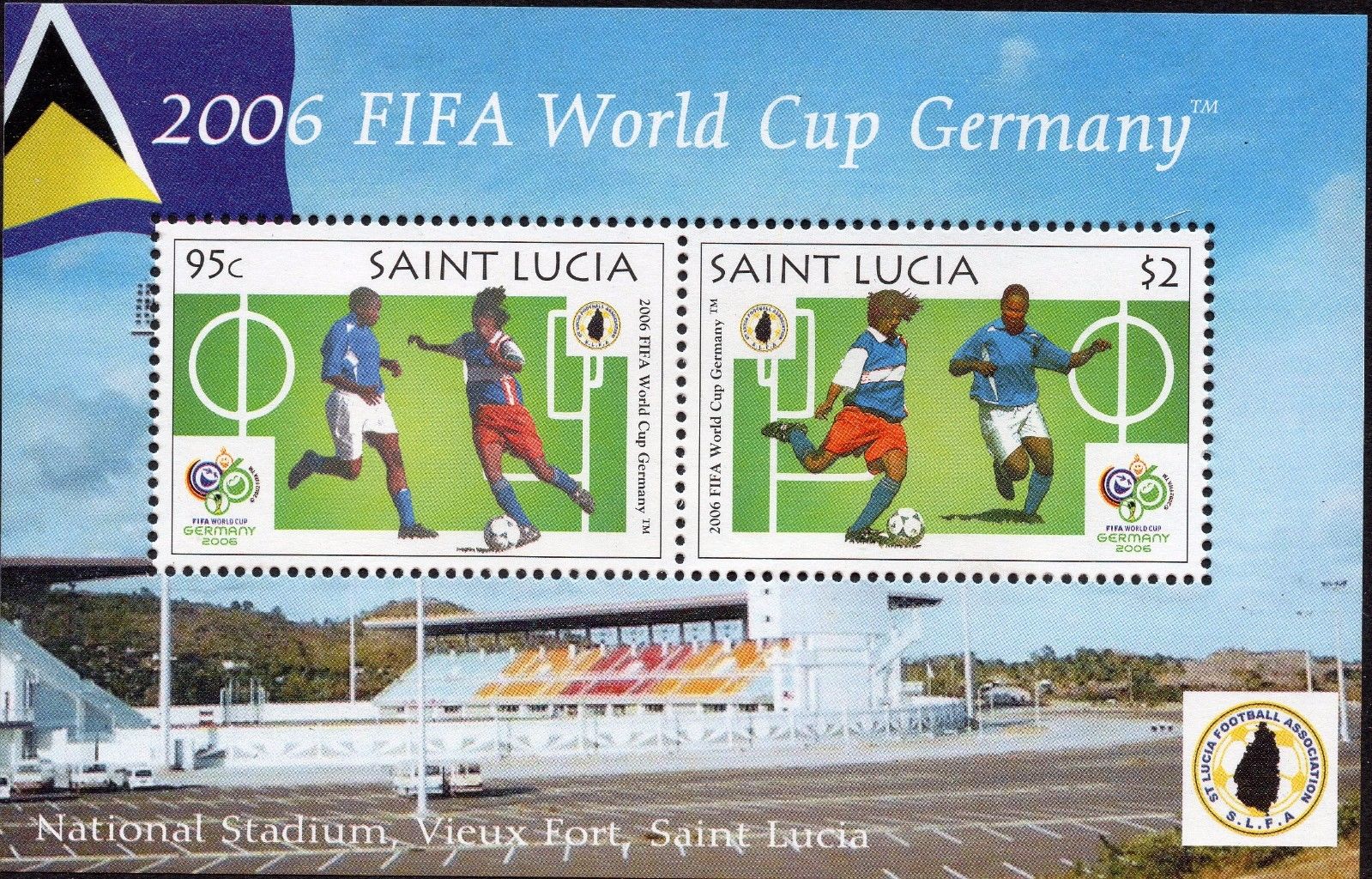 St. Lucia 2006 FIFA World Football set & m/sheet UM (MNH)