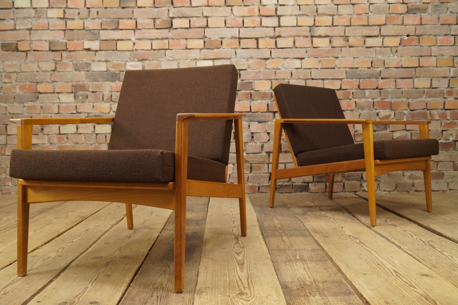 60s 2x EASY CHAIR DANISH ARMCHAIR PAIR ARMCHAIRS FAUTEUIL Vintage Mid-Century 4