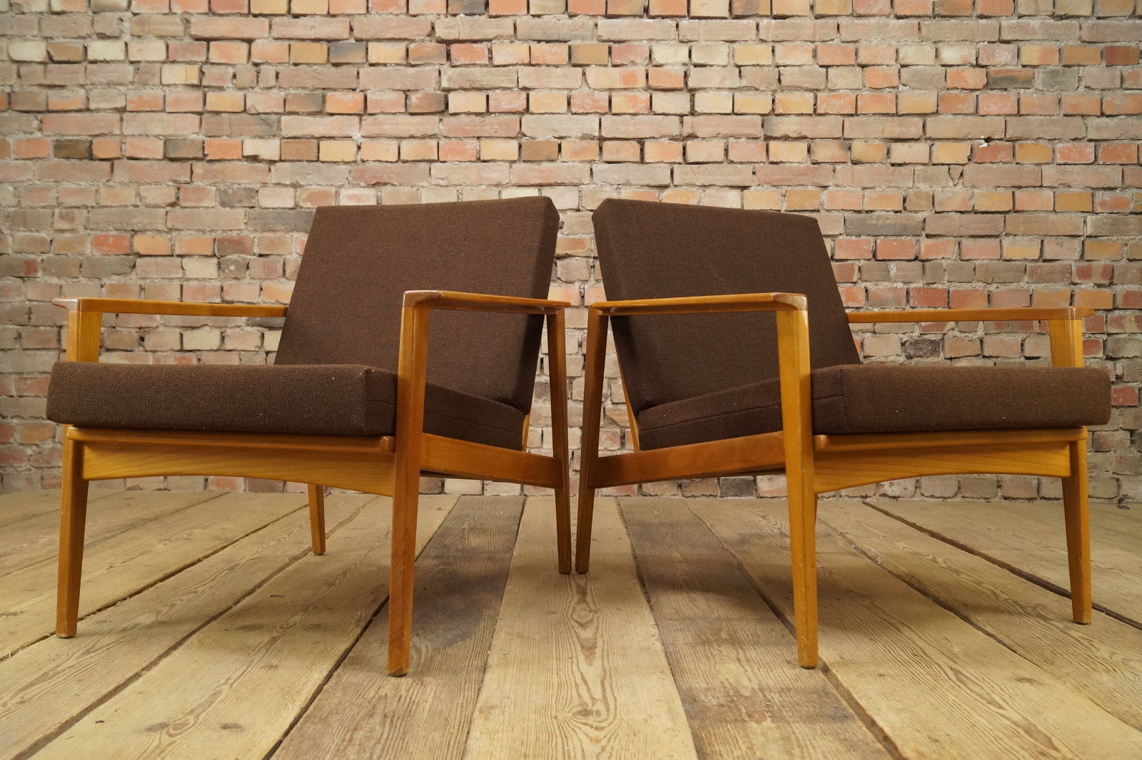 60s 2x EASY CHAIR DANISH ARMCHAIR PAIR ARMCHAIRS FAUTEUIL Vintage Mid-Century 4